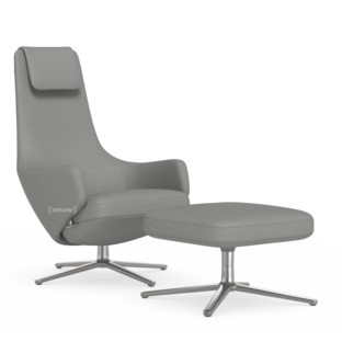 Repos Chair Repos & Ottoman|Fabric Dumet pebble melange|41 cm|Polished