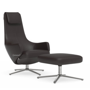 Repos Chair Repos & Ottoman|Leather Premium F chocolate|41 cm|Polished
