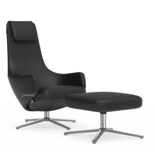 Repos Chair Repos & Ottoman|Leather Premium F nero|41 cm|Polished