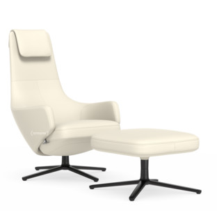 Repos Chair Repos & Ottoman|Leather Premium F snow|41 cm|Basic dark
