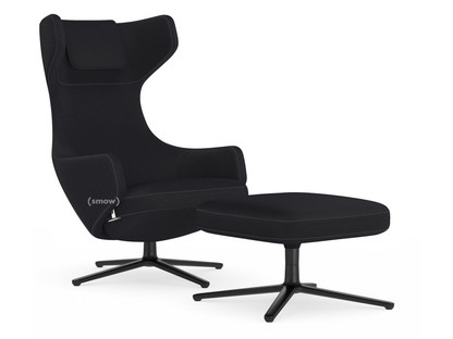 Grand Repos Chair Grand Repos & Ottoman|Fabric Cosy 2 Merino black|46 cm|Basic dark