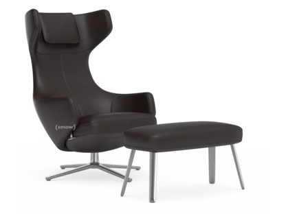 Grand Repos Chair Grand Repos & Panchina|Leather Premium F chocolate|41 cm|Polished