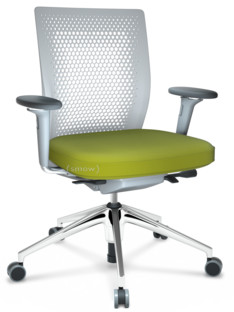 ID Air Soft grey|Plano fabric-68 avocado|Soft grey|5 star foot, polished aluminium|With 3D-armrests