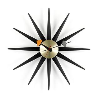 Sunburst Clock Black 