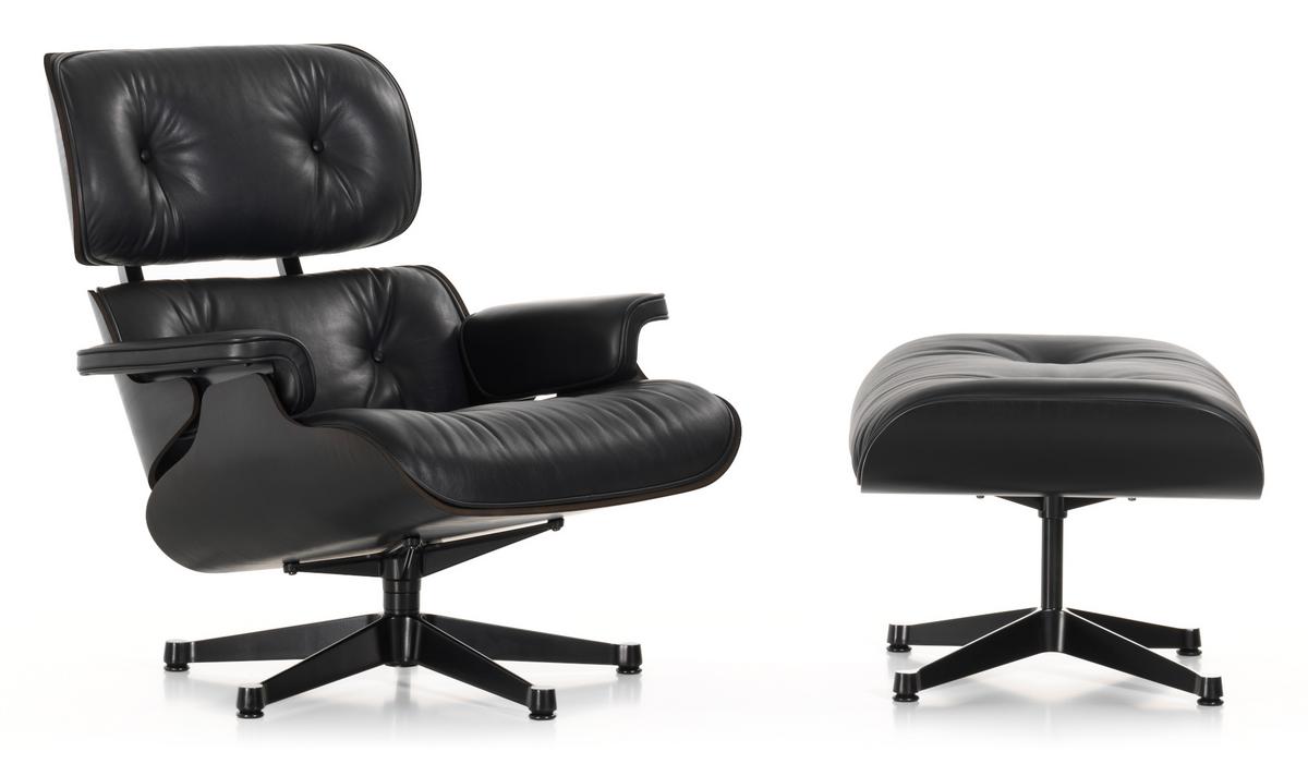 Vitra Lounge Chair Ottoman Black Version By Charles Ray Eames