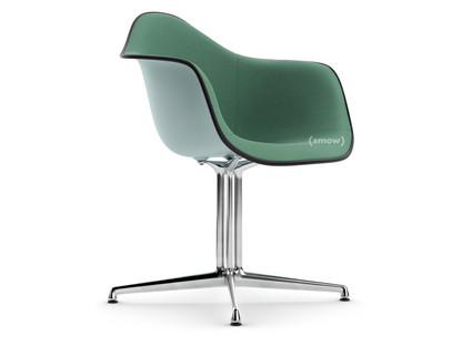Eames Plastic Armchair RE DAL Ice grey|With full upholstery|Mint / forest