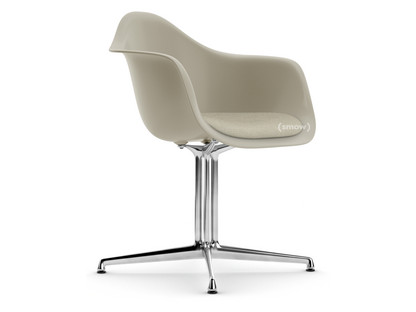 Eames Plastic Armchair RE DAL Pebble|With seat upholstery|Warm grey / ivory