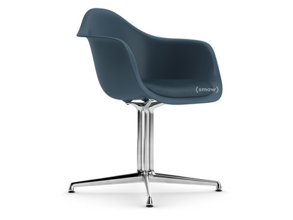 Eames Plastic Armchair RE DAL Sea blue|With seat upholstery|Sea blue / dark grey