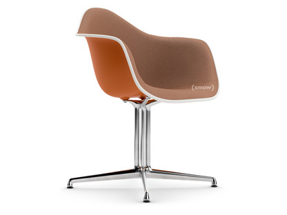 Eames Plastic Armchair RE DAL Rusty orange|With full upholstery|Cognac / ivory
