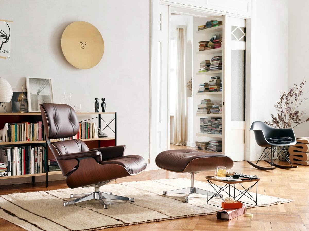 Vitra Lounge Chair Ottoman Beauty Versions Walnut With Black Vitra Lounge Chair Ottoman Beauty Versions Walnut With Black