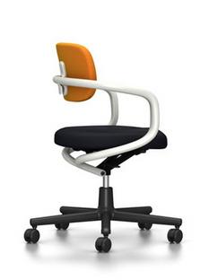 Allstar Office Swivel Chair White|Hopsak|Yellow / poppy red