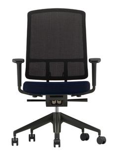 AM Chair Black|Dark blue/brown|With 2D armrests|Five-star base deep black