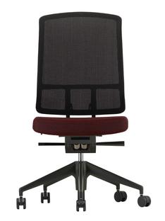 AM Chair Black|Dark red/nero|Without armrests|Aluminium powder-coated deep black