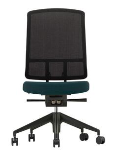 AM Chair Black|Petrol/nero|Without armrests|Five-star base deep black