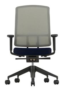 AM Chair Sierra grey|Dark blue/brown|With 2D armrests|Aluminium powder-coated deep black