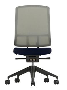 AM Chair Sierra grey|Dark blue/brown|Without armrests|Aluminium powder-coated deep black