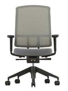 AM Chair Sierra grey|Sierra grey / nero|With 2D armrests|Aluminium powder-coated deep black