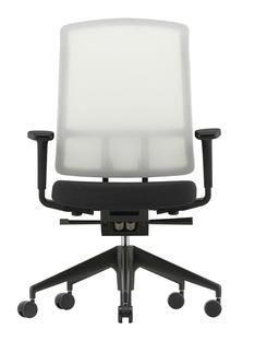 AM Chair White|Dark grey/nero|With 2D armrests|Five-star base deep black