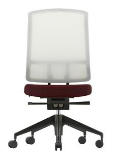 AM Chair White|Dark red/nero|Without armrests|Aluminium powder-coated deep black
