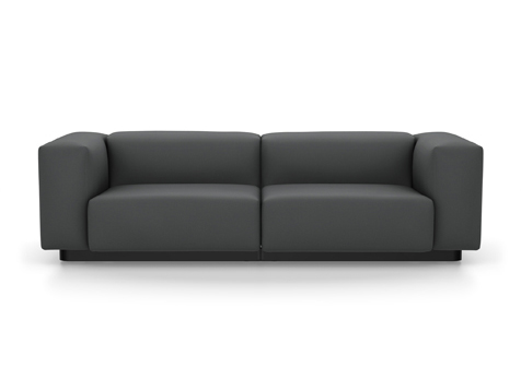 Handvol Jumping jack officieel Vitra Soft Modular Sofa, Laser dark grey, Without Ottoman by Jasper Morrison,  2016 - Designer furniture by smow.com