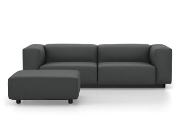 Soft Modular Sofa Laser dark grey|With Ottoman