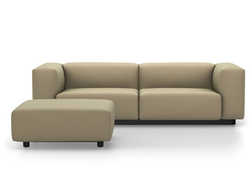 Soft Modular Sofa Laser warmgrey|With Ottoman