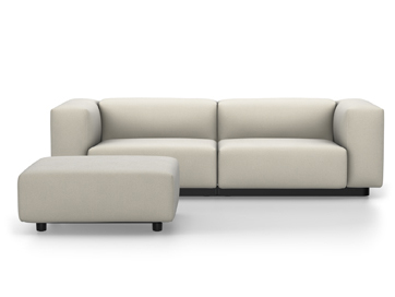 Soft Modular Sofa Laser warmgrey/ivory|With Ottoman