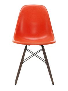 Eames Fiberglass Chair DSW Eames red orange|Dark maple