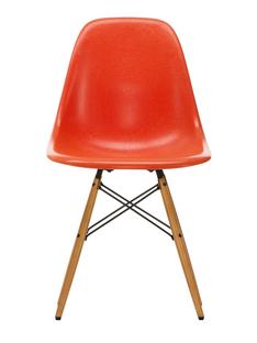 Eames Fiberglass Chair DSW Eames red orange|Yellowish maple