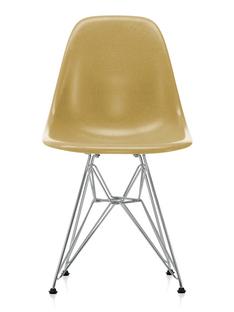 Eames Fiberglass Chair DSR Eames ochre light|Polished chrome