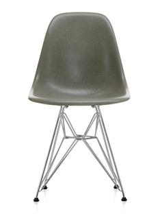Eames Fiberglass Chair DSR Eames raw umber|Polished chrome