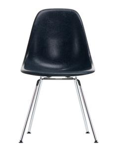 Eames Fiberglass Chair DSX Eames navy blue|Polished chrome