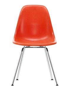 Eames Fiberglass Chair DSX Eames red orange|Polished chrome