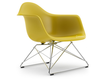 Eames Plastic Armchair RE LAR Mustard|Without upholstery|Chrome-plated