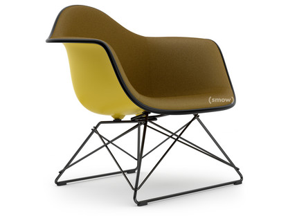 Eames Plastic Armchair RE LAR Mustard|Full upholstery mustard / dark grey|Coated basic dark