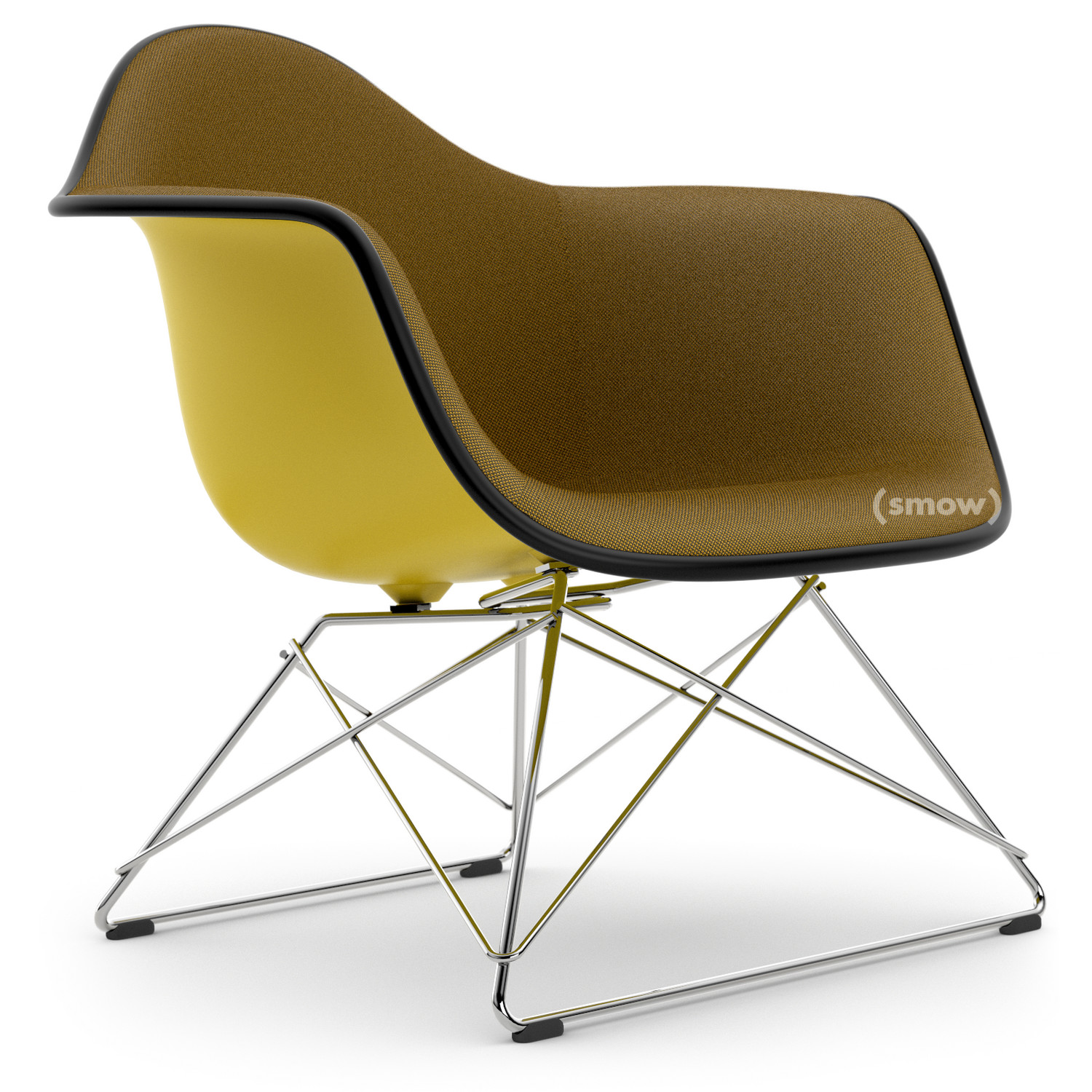 Eames Plastic Armchair RE LAR Mustard Full upholstery mustard