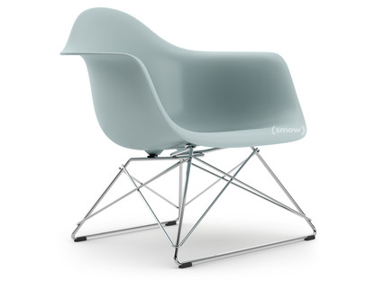 Eames Plastic Armchair RE LAR Ice grey|Without upholstery|Chrome-plated