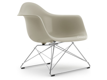 Eames Plastic Armchair RE LAR Pebble|Without upholstery|Chrome-plated