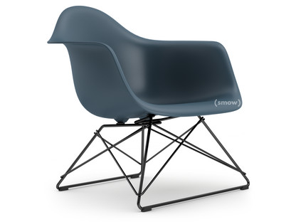 Eames Plastic Armchair RE LAR Sea blue|Without upholstery|Coated basic dark