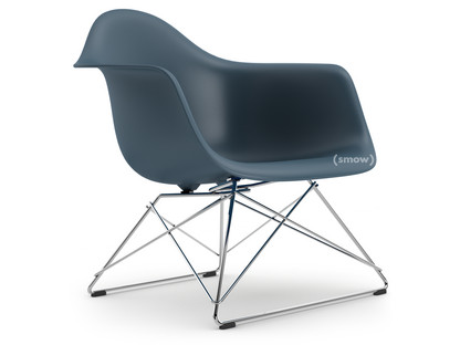 Eames Plastic Armchair RE LAR Sea blue|Without upholstery|Chrome-plated