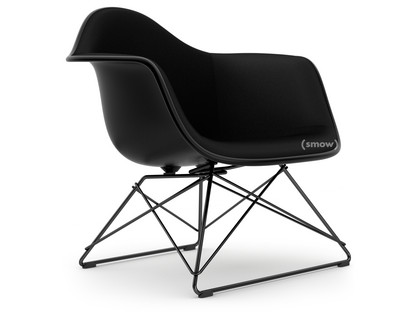Eames Plastic Armchair RE LAR Deep black|Full upholstery nero|Coated basic dark