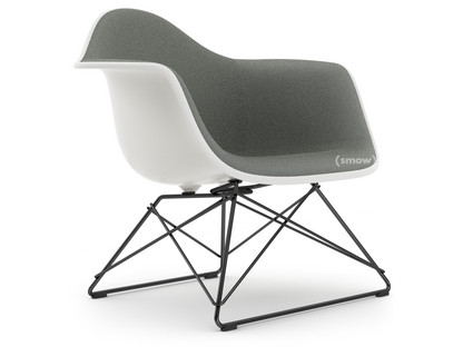 Eames Plastic Armchair RE LAR White|Full upholstery nero / ivory|Coated basic dark