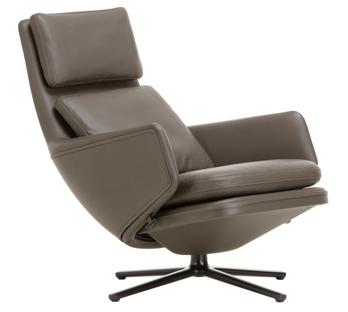 Grand Relax Without Ottoman|Leather Premium F, umbra grey|Basic dark|41,5 cm