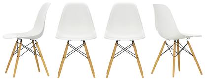 DSW Promotion Set of 4 White, yellowish maple