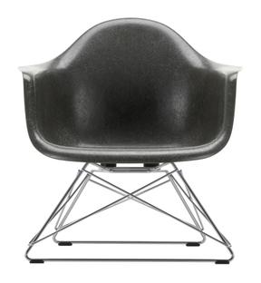 Eames Fiberglass Armchair LAR Eames elephant hide grey|Chrome-plated