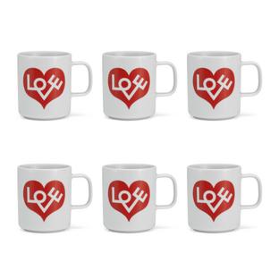 Girard Coffee Mugs Love Heart, red|Set of 6