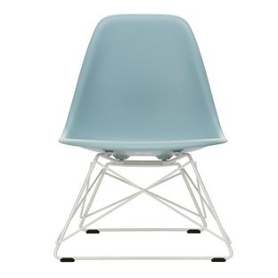 Eames Plastic Side Chair RE LSR Ice grey|Without upholstery|Powder-coated white