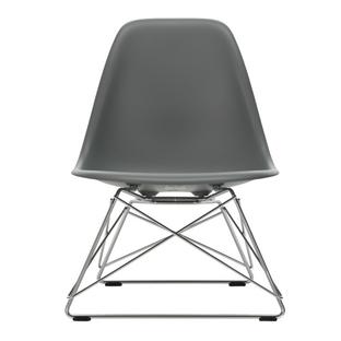 Eames Plastic Side Chair RE LSR Granite grey|Without upholstery|Polished chrome