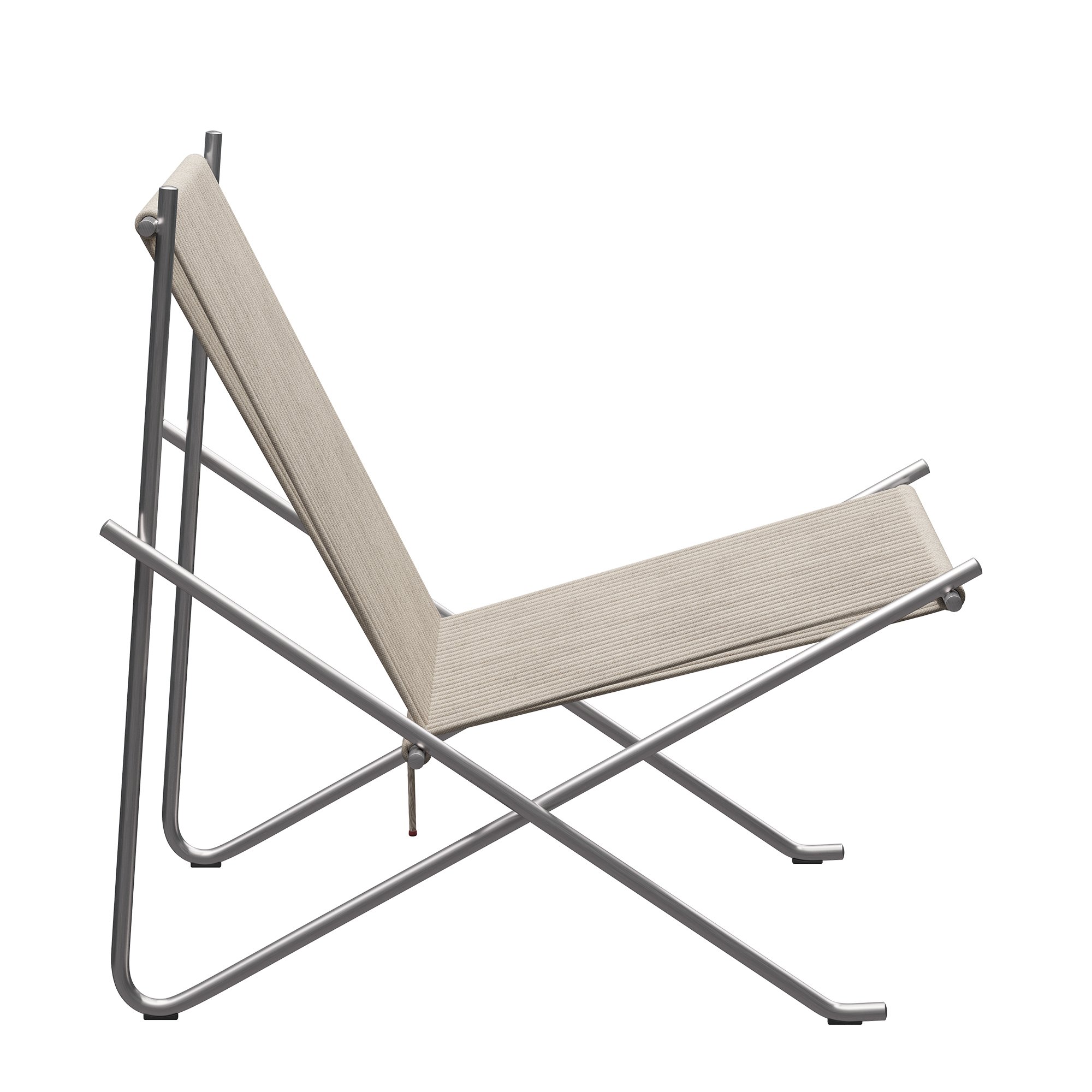 PK4 Lounge Chair, Natural, Stainless steel, brushed Fritz Hansen - Main Image