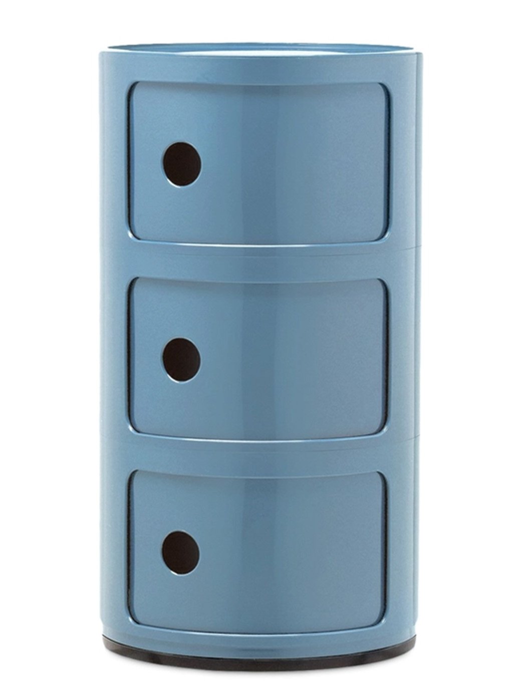 Componibili Container Round - 3 Compartments, Sky blue | Kartell